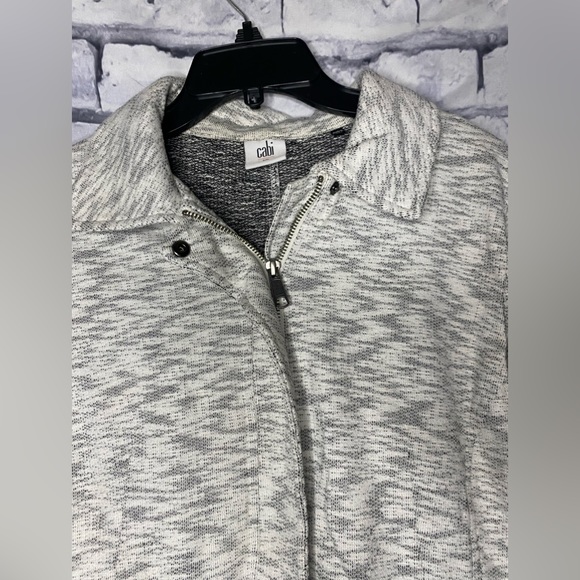 CAbi Neo Moto Heathered Gray Zip Up Sweater Blazer Jacket Size Small - Picture 7 of 13